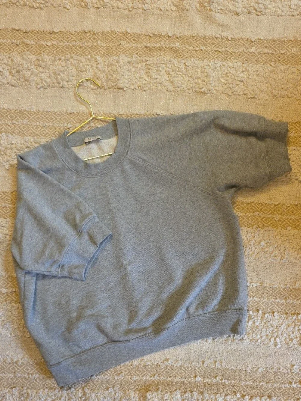 AYR Short Sleeve Crewneck Sweater in Heather Gray